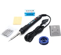 Паяльник с регулировкой температуры ELEMENT 575 (80W) в наборе 10 предметов 20946