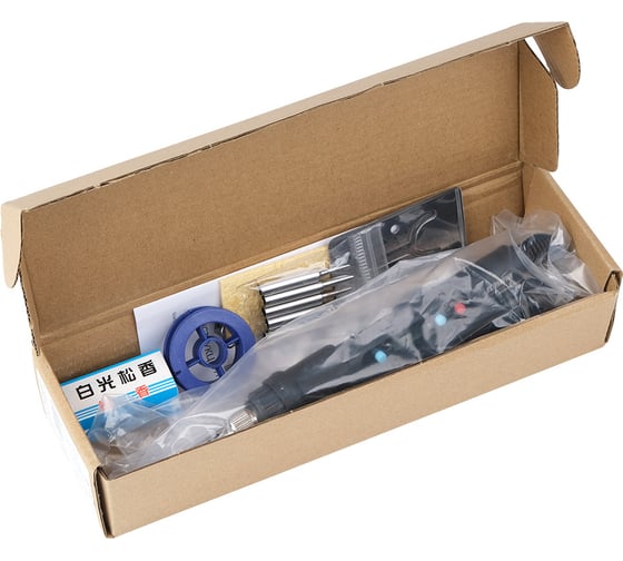 Паяльник с регулировкой температуры ELEMENT 575 (80W) в наборе 10 предметов 20946