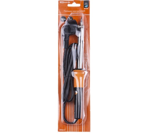 Паяльник TDM ELECTRIC ПЭК-105, 105 Вт, 230В, керам. ТЭН, прорезин. ручка, Алмаз SQ1025-0703