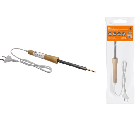 Паяльник TDM ELECTRIC ЭПСН-80, деревянная ручка, мощность 80 Вт, 230 В, сменное жало, "Рубин" SQ1025-0514