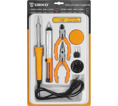 Набор DEKO для пайки SI06, 50Вт/220 В, 8 предметов 065-0565