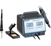 Паяльная станция цифровая двухканальная Zhongdi ZD-8912 паяльник 60Вт, фен 24л/мин, 4 насадки, LED-индикация, антистатическая защита 89-1222 00-00017230