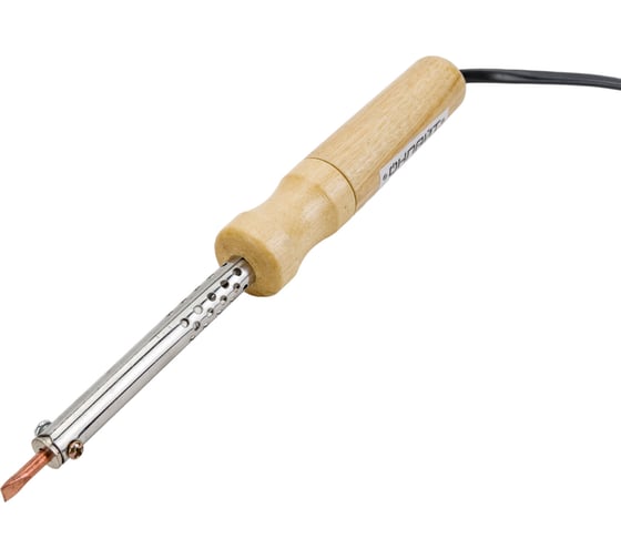 Паяльник ОНЛАЙТ OSE-Pes01-40W-CP дерево, клин прямой 80843