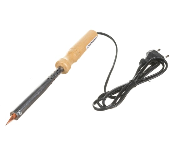 Паяльник ОНЛАЙТ OSE-Pes01-100W-CP дерево, клин прямой 80846