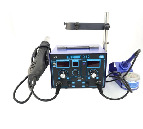 Профессиональная паяльная станция ELEMENT с феном 912 17490