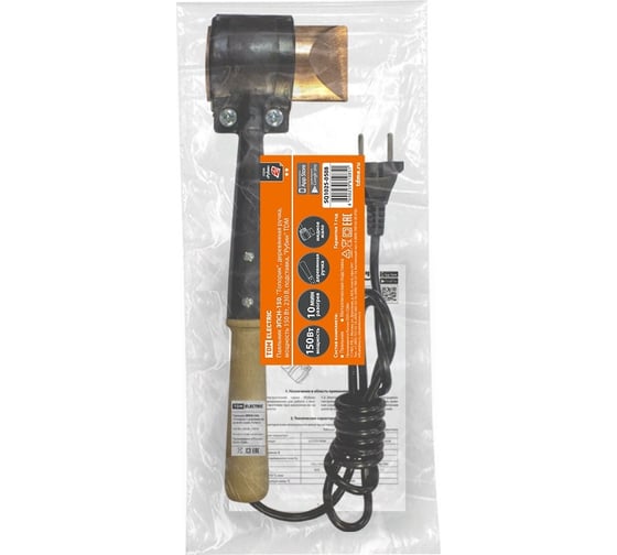 Паяльник TDM ELECTRIC ЭПСН-250, Топорик, деревянная ручка, мощность 250 Вт, 230 В, подставка, Рубин SQ1025-0508