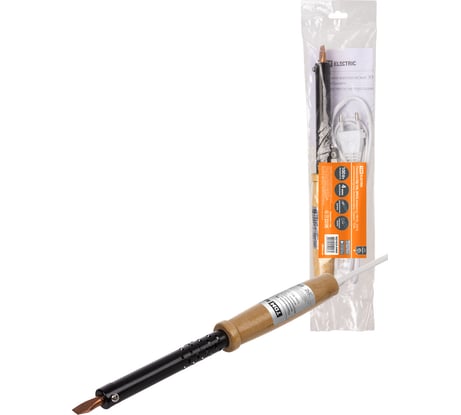 Паяльник TDM ELECTRIC ПД-100, ЭПСН, мощность 100 Вт, 230 В, деревянная ручка, плоское жало, Гранит SQ1025-0405