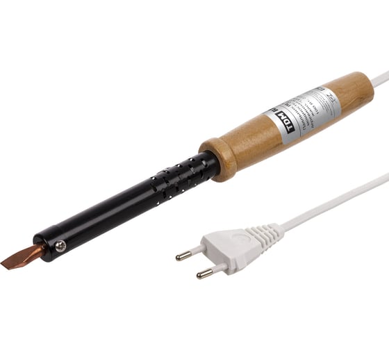 Паяльник TDM ELECTRIC ПД-100, ЭПСН, мощность 100 Вт, 230 В, деревянная ручка, плоское жало, Гранит SQ1025-0405