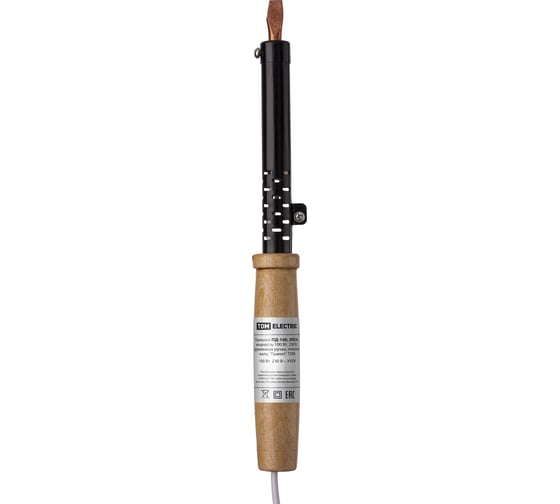 Паяльник TDM ELECTRIC ПД-100, ЭПСН, мощность 100 Вт, 230 В, деревянная ручка, плоское жало, Гранит SQ1025-0405