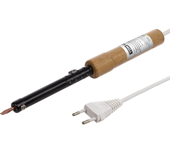 Паяльник TDM ELECTRIC ПД-25, ЭПСН, мощность 25 Вт, 230 В, деревянная ручка, плоское жало, Гранит SQ1025-0401