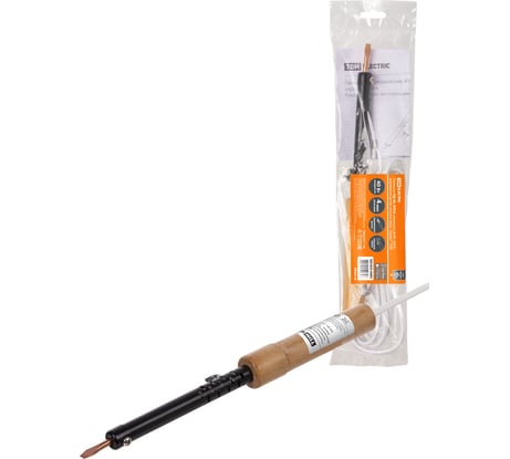 Паяльник электрический с деревянной ручкой ПД-40 TDM ELECTRIC, ЭПСН, мощность 40 Вт, 230 В, плоское жало, серия "Гранит" SQ1025-0402