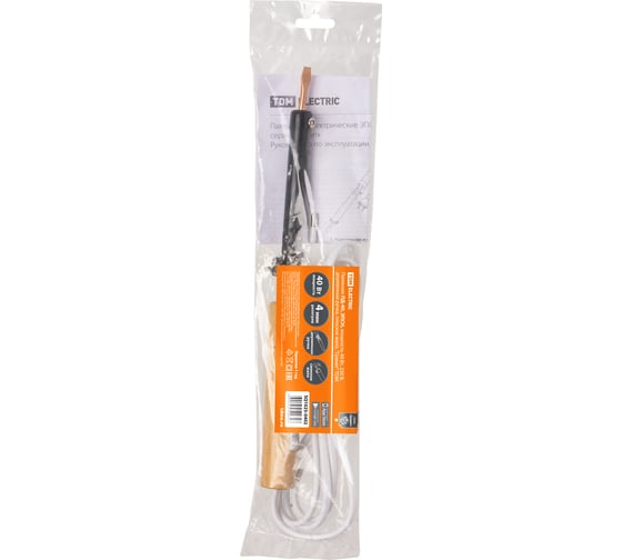 Паяльник TDM ELECTRIC ПД-40, ЭПСН, мощность 40 Вт, 230 В, деревянная ручка, плоское жало, Гранит SQ1025-0402