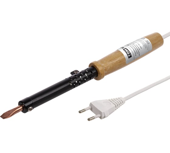 Паяльник TDM ELECTRIC ПД-80, ЭПСН, мощность 80 Вт, 230 В, деревянная ручка, плоское жало, Гранит SQ1025-0404