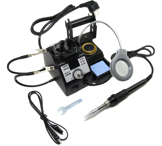 Паяльник W.E.P 926 LED-IV 60W с лупой и держателем плат М7752078