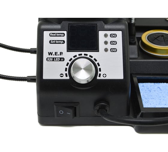 Паяльник W.E.P 926 LED-IV 60W с лупой и держателем плат М7752078