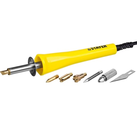 Прибор для выжигания, пайки, резки STAYER "MASTER" MAXTerm с набором насадок, 6 шт 45221