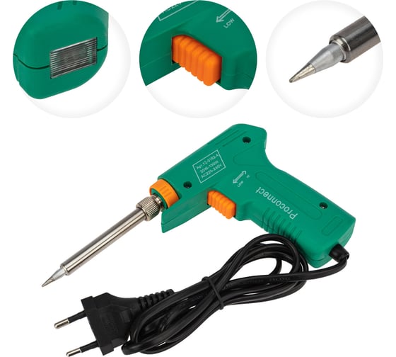 Импульсный паяльник 220В, 30-130Вт PROCONNECT HY-50G 12-0162-4