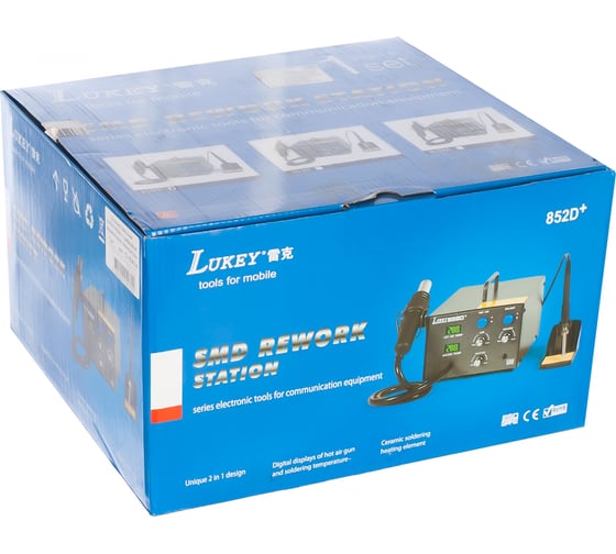 Паяльная станция с цифровым индикатором температуры LUKEY-852D+ 12-0042-4
