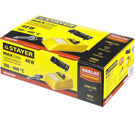 Аналоговая паяльная станция 100-480C, 48Вт STAYER MASTER 55371