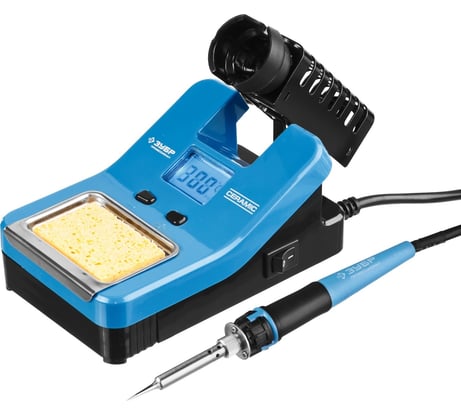 Цифровая паяльная станция с ЖК дисплеем, 160-520C, 48Вт Зубр ПРОФЕССИОНАЛ 55334