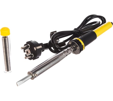 Паяльник с двухкомпонентной рукояткой и долговечным жалом, в комплекте припой и подставка, 100Вт, клин STAYER PROFI 55300-100