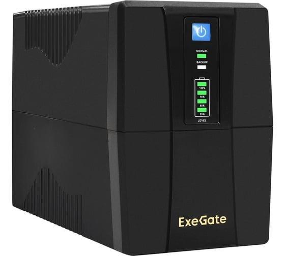 Источник бесперебойного питания ExeGate Power Back BNB-1000.LED.AVR.2Schuko, RJ45 11, USB, Black 292786 1