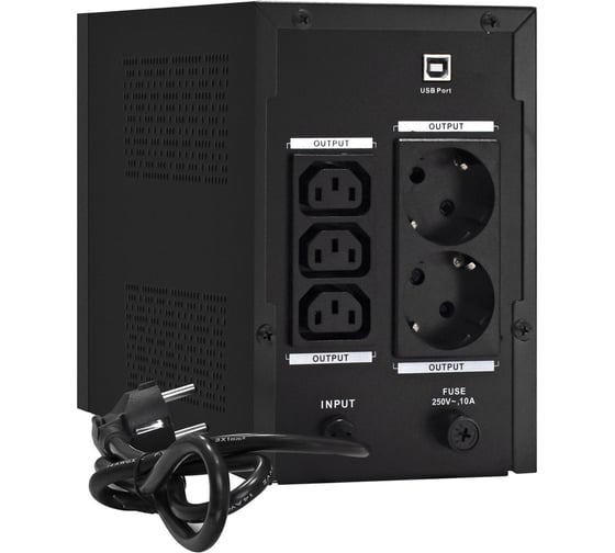 Источник бесперебойного питания ExeGate SpecialPro UNB-1500.LED.AVR.2C13,USB,съемн.кабель, металлический корпус, Black 292798