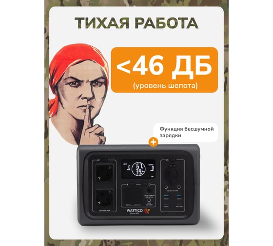 Портативная электростанция WATTICO бесперебойник ИБП для газового котла с аккумулятором Home 600 00-00000099