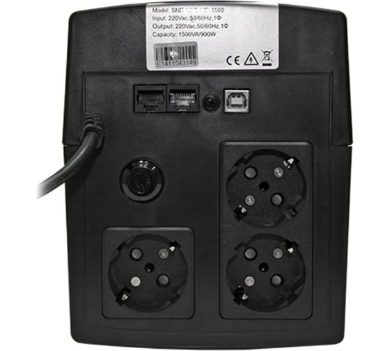 ИБП SNR Line-Interactive, мощность 1500 ВА/900 Вт, Schuko, USB, LCD SNR-UPS-LID-1500