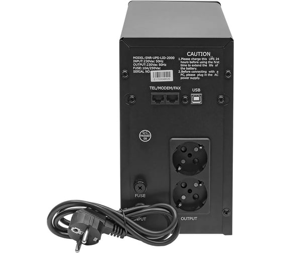 Источник бесперебойного питания SNR Line-Interactive, 2000 VA, настольный SNR-UPS-LID-2000