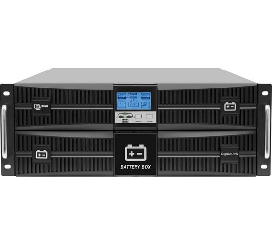 ИБП SNR серии Intelligent, on-line, мощность 10 кВА/10 кВт, со встроенными АКБ 12В/9Ач х 16, ток заряда до 1А, фаза 1:1 SNR-UPS-ONRT-10000-INT 1