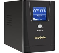 ИБП ExeGate Power Smart ULB-500.LCD.AVR.2SH 500VA 300W, LCD, AVR, 2*Schuko, металлический корпус, Black 294613