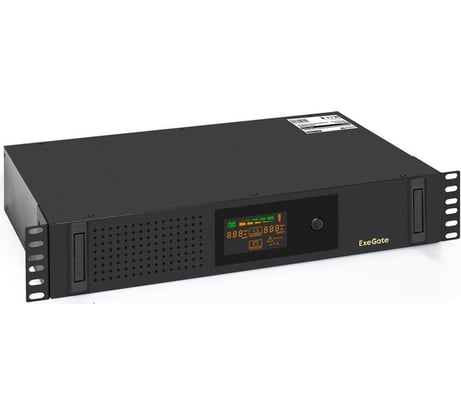 ИБП ExeGate ServerRM UNL-1000.LCD.AVR.2SH.3C13.USB.2U 1000VA 650W, Color LCD, AVR, 2*Schuko+3*C13, USB, 2U, установка в стойку, Black 293850