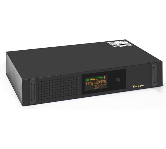 ИБП ExeGate ServerRM UNL-800.LCD.AVR.2SH.3C13.USB.2U 800VA 480W, Color LCD, AVR, 2*Schuko+3*C13, USB, 2U, установка в стойку, Black 293849 1