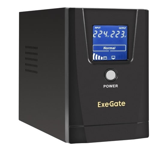 ИБП ExeGate SpecialPro Smart LLB-500.LCD.AVR.2SH.USB 500VA 300W, LCD, AVR, 2*Schuko, USB, Black 294614 1