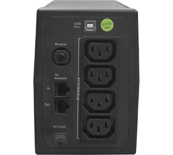 Источник бесперебойного питания Hiden 4xIEC C13, LED, USB ULI600E 600ВА/360Вт