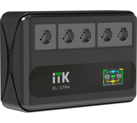 Источник бесперебойного питания ITK ELECTRA LT5 600ВА/360Вт LCD с АКБ 1x7AH ELT5-600VA-1-001
