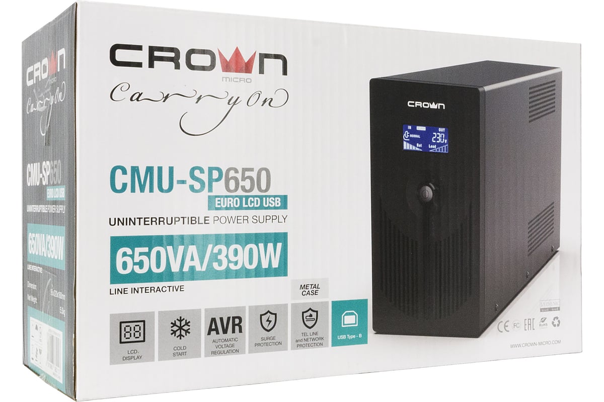 Обзор ибп crown cmu 850x 850 va480w