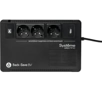 ИБП Systeme Electric Back-Save BV 400 ВА, автоматическая регулировка напряжения, 3 розетки Schuko, 230 В, 1 USB Type-A BVSE400RS