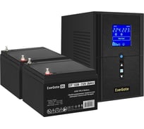 Комплект ИБП ExeGate EX295987RUS+батарея 26Aч EX282970RUS 2шт. инвертор, синус, для котла SineTower SZ-1000.LCD.AVR.2SH.1C13.USB1000VA800W, чистая синусоида, LCD дисплей, AVR 296789