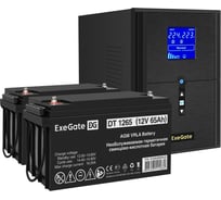 Комплект ИБП ExeGate EX295989RUS+батарея65Aч EX282980RUS 2 шт., инвертор, синус, для котла SineTowerSZ-2000.LCD.AVR.3SH.1C13.USB2000VA1600W, чистая синусоида, LCD дисплей, AVR 296844