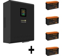 Комплект ИБП ExeGate EX296003RUS+батарея 120Aч EX285657RUS4 штинвертор, синус, для котла, настенный FineSineSX-3000.LCD.AVR.2SH.T3000VA2100W, чистая синусоида, цветной LCD-диспл 296649