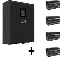 Комплект ИБП ExeGate EX296003RUS+батарея 150Aч EX282990RUS4 штинвертор, синус, для котла, настенный FineSineSX-3000.LCD.AVR.2SH.T3000VA2100W, чистая синусоида, цветной LCD-диспл 296651