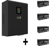 Комплект ИБП ExeGate EX296003RUS+батарея 200Aч EX282991RUS4 штинвертор, синус, для котла, настенный FineSineSX-3000.LCD.AVR.2SH.T3000VA2100W, чистая синусоида, цветной LCD-диспл 296653