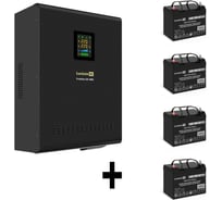 Комплект ИБП ExeGate EX296003RUS+батарея 33Aч EX282974RUS4 штинвертор, синус, для котла, настенный FineSineSX-3000.LCD.AVR.2SH.T3000VA2100W, чистая синусоида, цветной LCD-диспле 296633