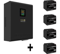 Комплект ИБП ExeGate EX296003RUS+батарея 40Aч EX282976RUS4 штинвертор, синус, для котла, настенный FineSineSX-3000.LCD.AVR.2SH.T3000VA2100W, чистая синусоида, цветной LCD-диспле 296635
