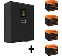Комплект ИБП ExeGate EX296003RUS+батарея 40Aч EX282979RUS4 штинвертор, синус, для котла, настенный FineSineSX-3000.LCD.AVR.2SH.T3000VA2100W, чистая синусоида, цветной LCD-диспле 296636