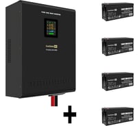 Комплект ИБП ExeGate EX296004RUS+батарея 200Aч EX282991RUS4 штинвертор, синус, для котла, настенный FineSineSX-5000.LCD.AVR.2SH.T5000VA3500W, чистая синусоида, цветной LCD-диспл 296676