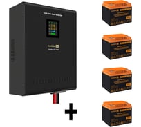 Комплект ИБП ExeGate EX296004RUS+батарея 40Aч EX282979RUS4 штинвертор, синус, для котла, настенный FineSineSX-5000.LCD.AVR.2SH.T5000VA3500W, чистая синусоида, цветной LCD-диспле 296659