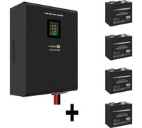 Комплект ИБП ExeGate EX296004RUS+батарея 55Aч EX285667RUS4 штинвертор, синус, для котла, настенный FineSineSX-5000.LCD.AVR.2SH.T5000VA3500W, чистая синусоида, цветной LCD-диспле 296661